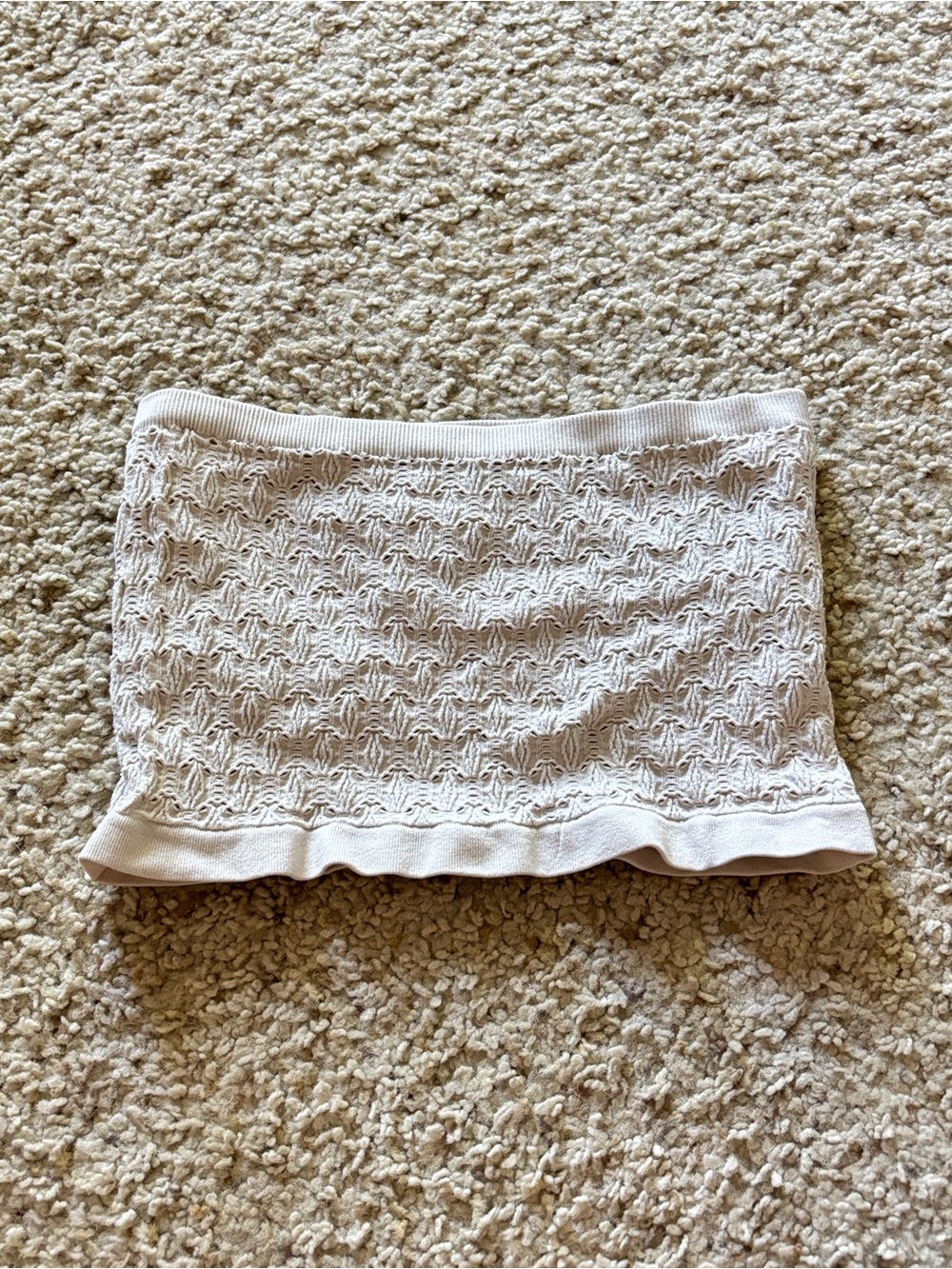 Free People Cream double lined knit bandeau crop top